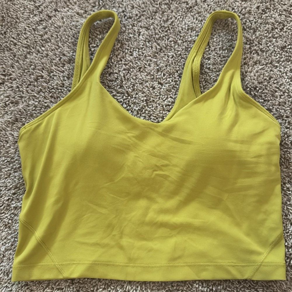Lululemon Align Crop Tank Nulu 🍐 Yellow Pear Green Size 8 A/B Cup - Picture 5 of 9